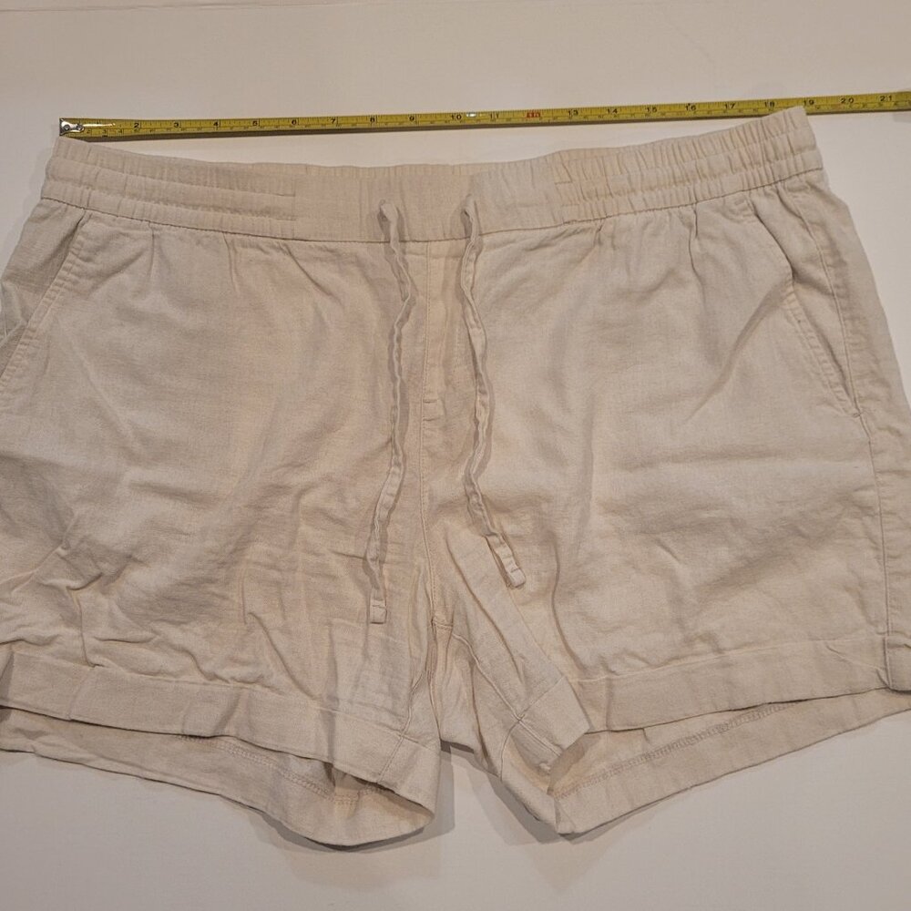 Old Navy - linen blend drawstring shorts - beige - XL